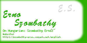 erno szombathy business card